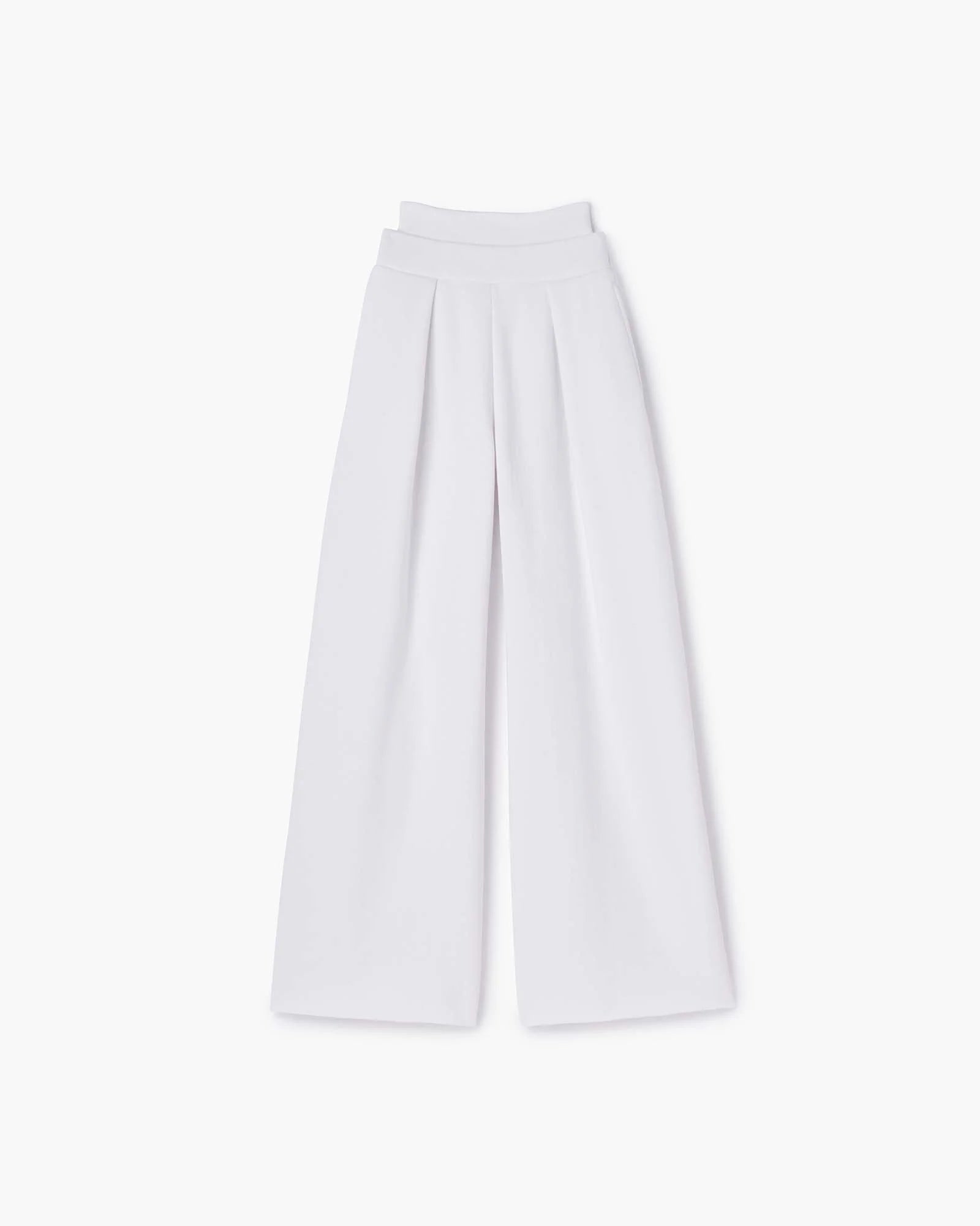 TKEES Warm Core Wide Leg Women's Pants White | SPZ259107
